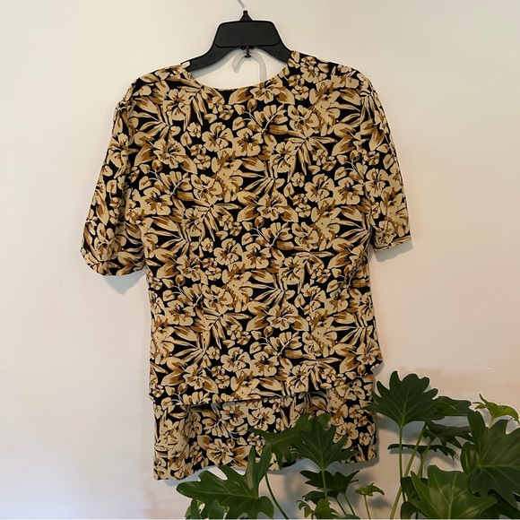 VINTAGE Black And Cream Floral 2 Piece - Picture 6 of 11